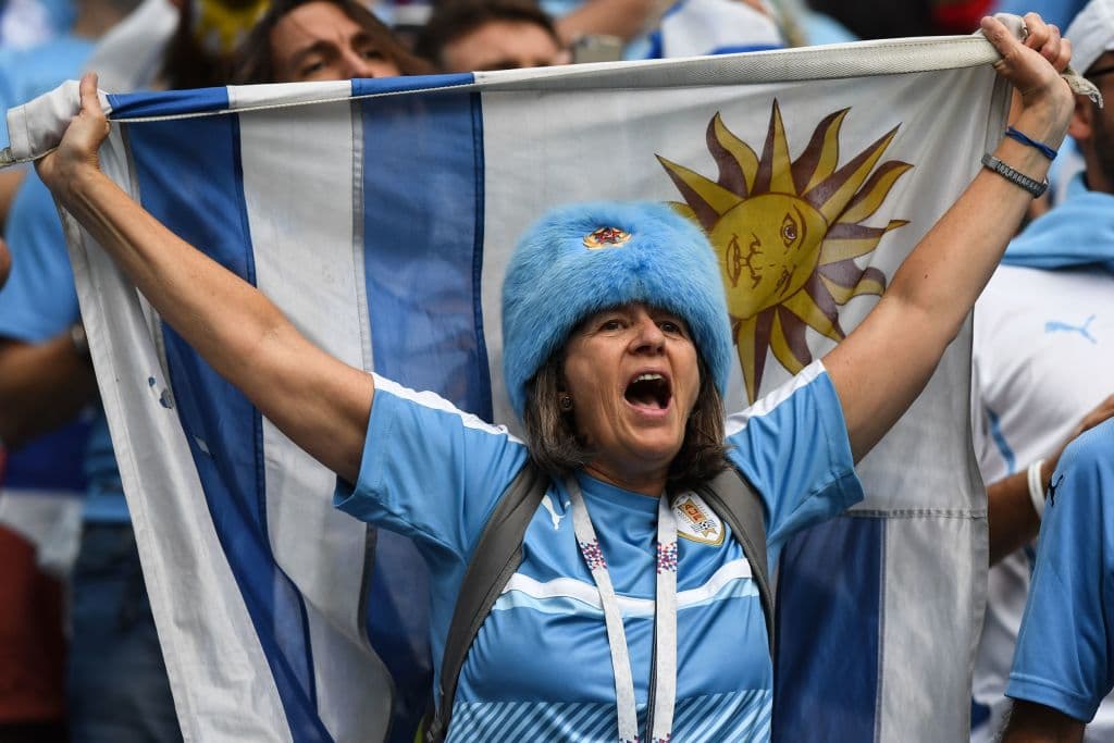El colorido y los atuendos demostraron la alegría de los fanáticos en medio del duelo de cuartos de final entre Uruguay y Francia, en la lucha por un cupo a la semifinal del Mundial de Rusia 2018.