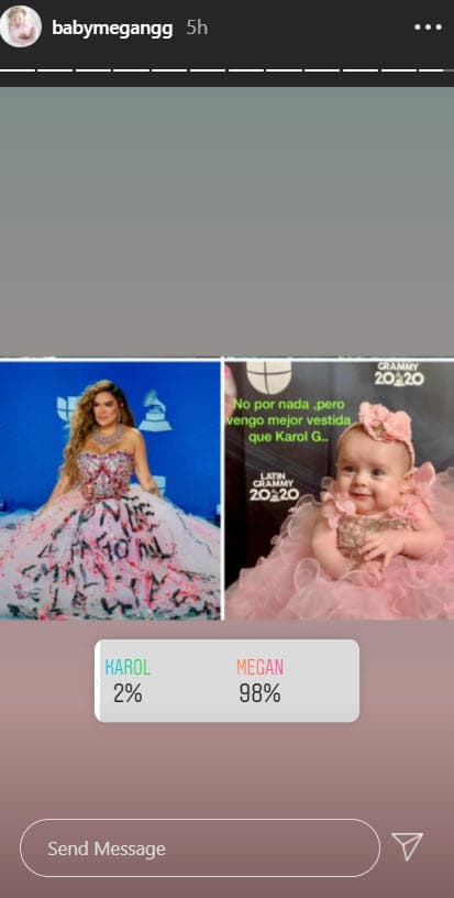 En la cuenta de Megan Guajardo Galván aparece el resultado de la encuesta, la bebé de 3 meses 
<b>arrasó obteniendo el 98 por ciento de los votos</b>.
<br>