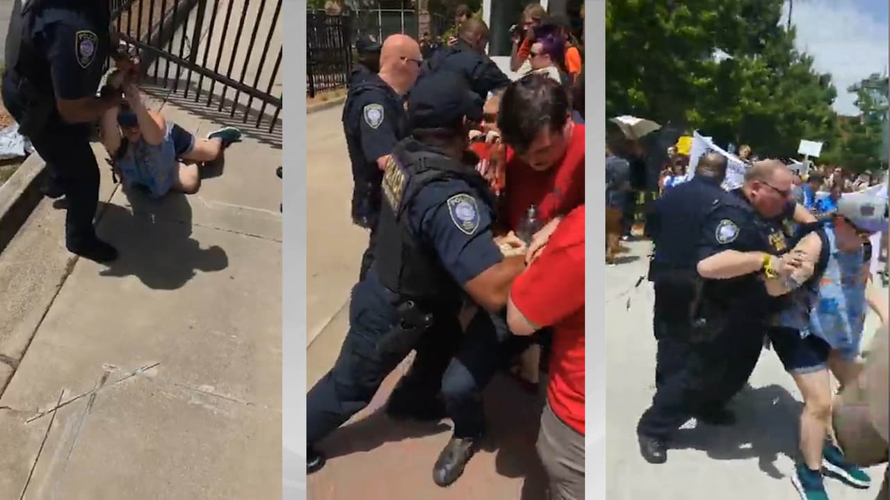 Protesta contra ICE se sale de control y termina con forcejeos y arrestos