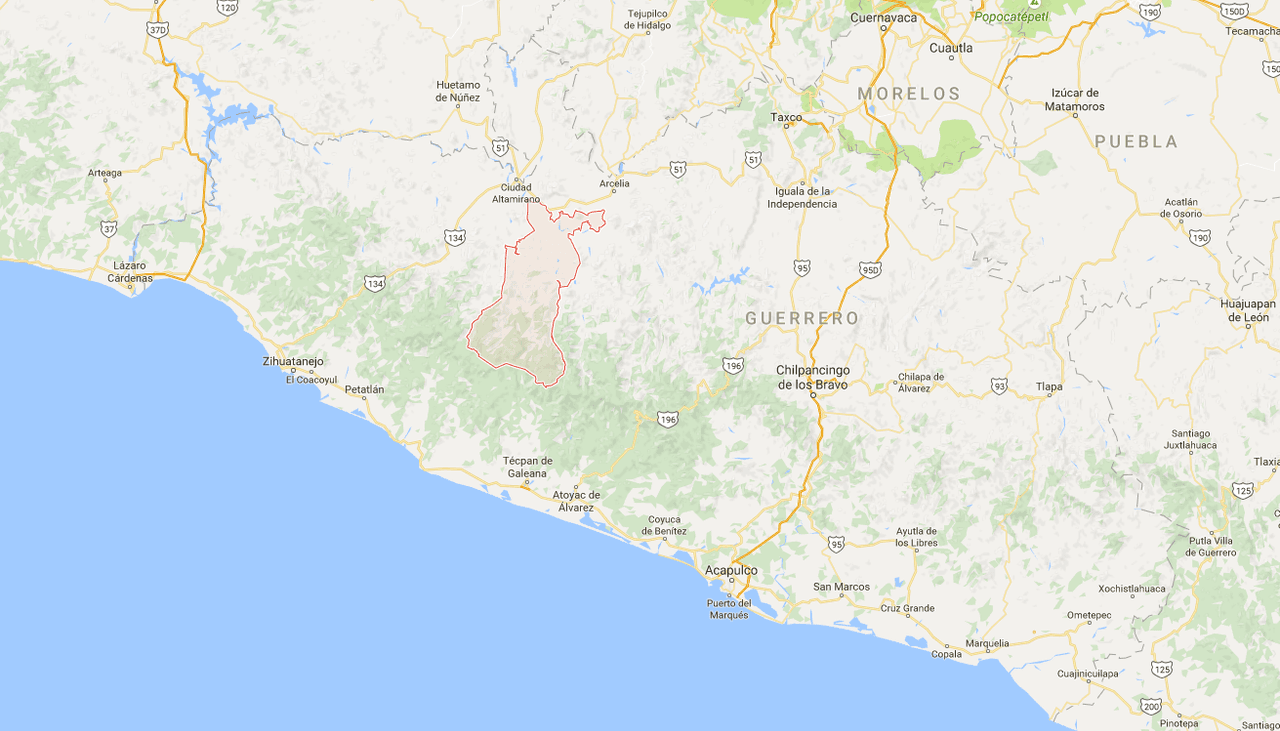 Zona de Tierra Caliente, en Guerrero, México