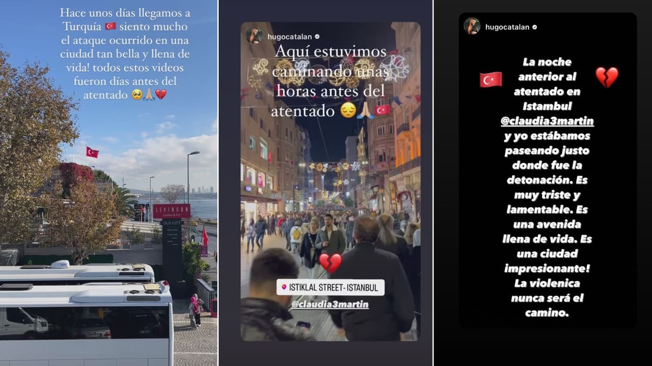 Claudia Martín y su novio, Hugo Catalán, lamentaron lo ocurrido en Estambul.