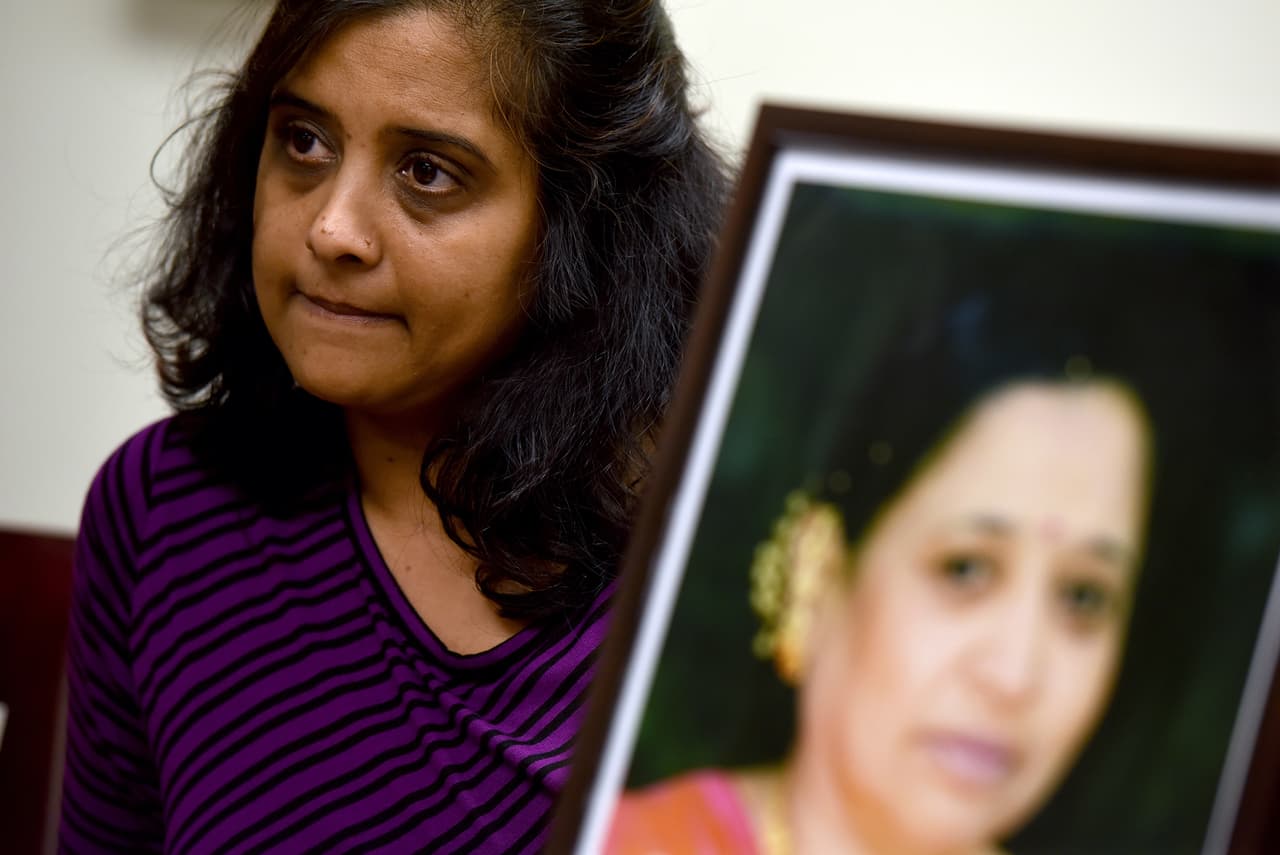 Rekhaben Shah, 67, died following a colonoscopy at Oak Tree Surgery Center in Edison, N.J. Shah was the glue that kept her family together. “We lost everything,” daughter Neha Shah says. (Amy Newman/The Record)