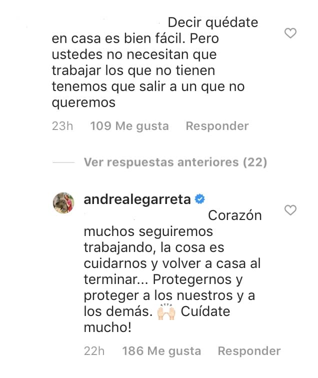 "Muchos seguiremos trabajando", contestó Legarreta, "la cosa es 
<b>cuidarnos y volver a casa al terminar</b>. Protegernos y proteger a los nuestros y a los demás". 
<br>
