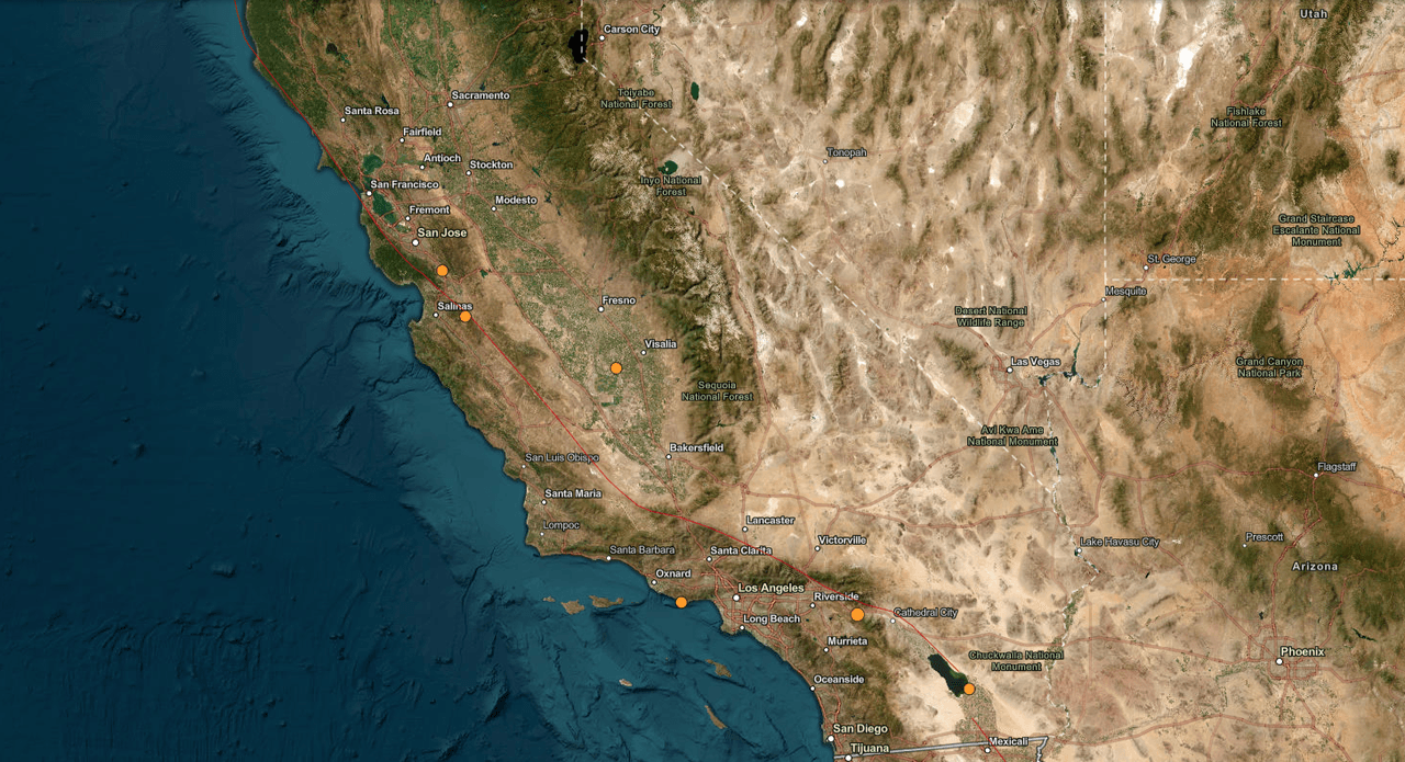 Dos terremotos sacuden San Martín y Banning, California, este martes 17 de febrero