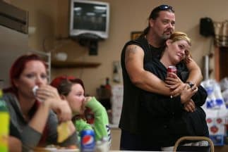 Evacuados por los incendios en el norte de California.