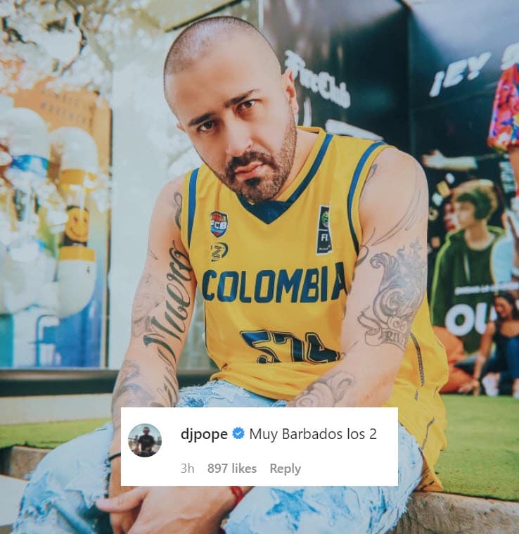 "Muy barbados los dos", es el mensaje del 
<b>DJ Pope</b>.
<br>