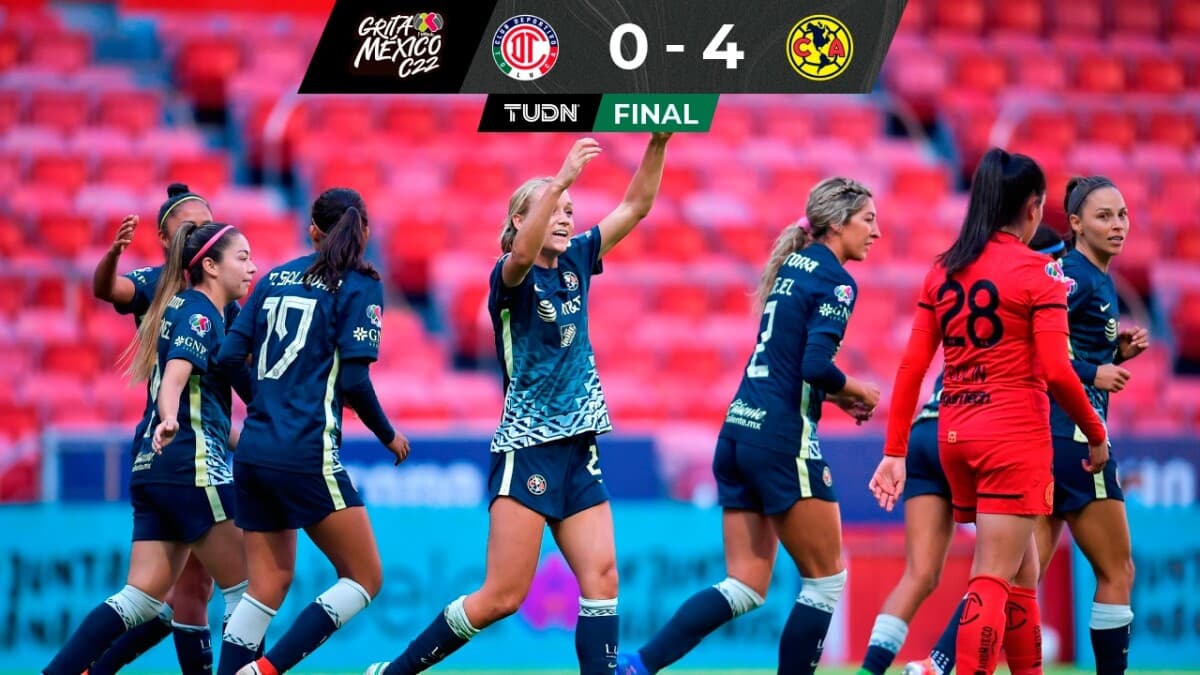El América golea a un irreconocible Toluca en la Liga MX Femenil