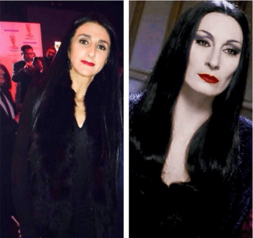 A través de sus redes sociales, la actriz compartió su gran parecido con Morticia Addams ¿cuáles son las diferencias?