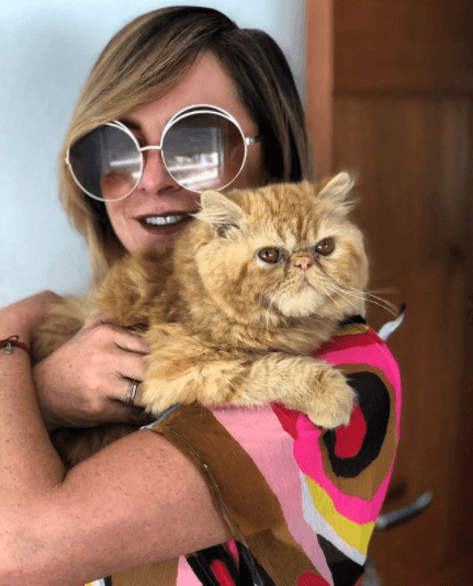 Tiene un gato persa de nombre Lala, es la compañía perfecta.
<br>