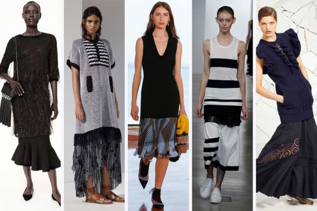 2. Silueta Campana. La silueta campana va fluida y puede estar en mangas, vestidos o pantalones. Es una tendencia principalmente de los años 20. Algunas marcas y diseñadores que la propusieron fueron: Stella McCartney, Zac Posen, Thakoon y Calvin Klein.