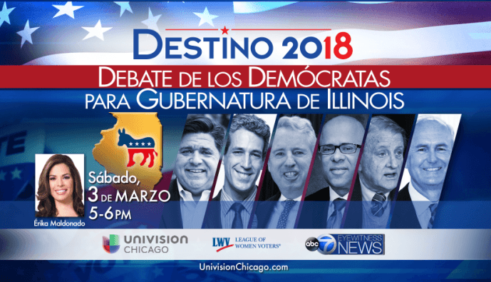 No te pierdas este sábado el debate entre los precandidatos demócratas a la gubernatura de Illinois