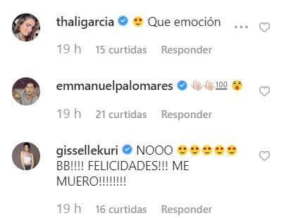 Thalí García, 
<b>Emmanuel Palomares</b> y Gisselle Kuri reaccionaron así al compromiso de Estefanía Villarreal.