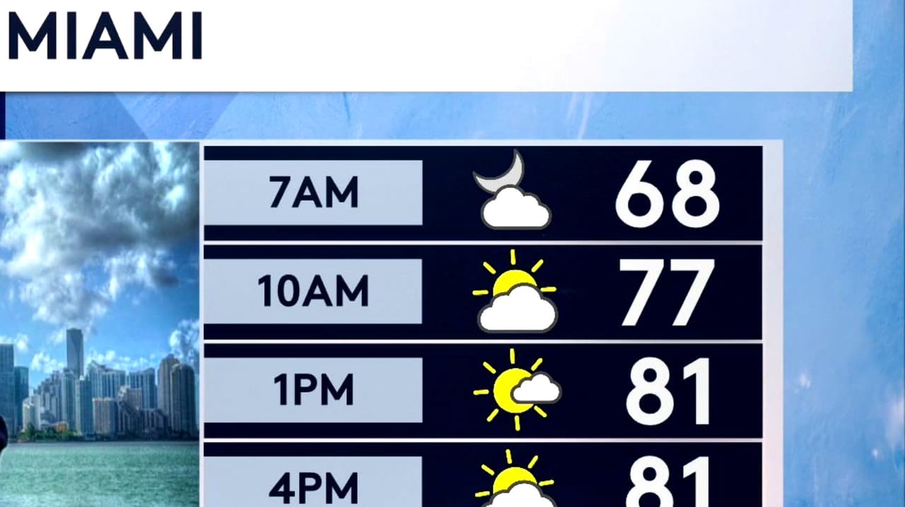 Pronóstico del tiempo hoy en Miami: cielos mayormente despejados; el termómetro alcanzará 81 °F