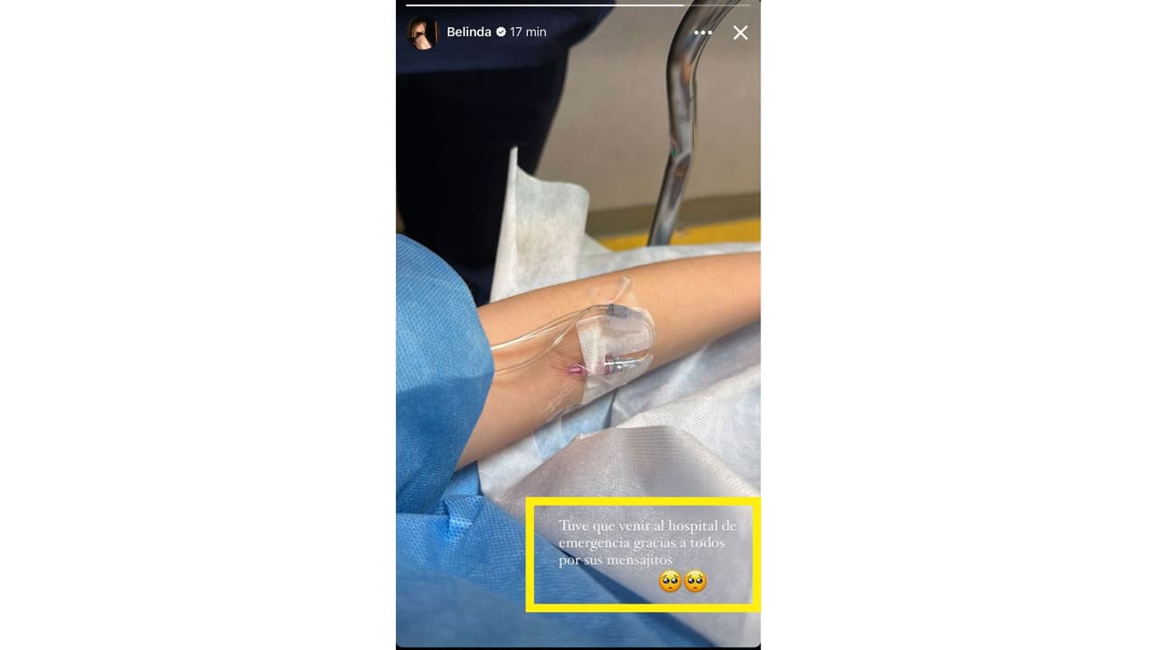 Así informó Belinda de su hospitalización de emergencia.