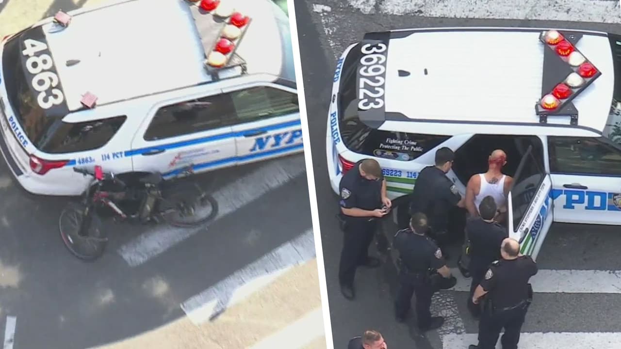 Ciclista queda grave tras ser embestido por auto durante persecución en Queens