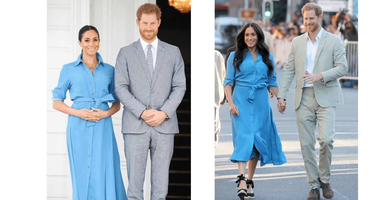 A pesar de que
<a href="https://www.univision.com/famosos/la-polemica-salida-de-meghan-markle-y-harry-de-la-familia-real-britanica-ahora-tendra-pelicula-fotos">ya no forma parte oficial de la Corona británica</a>,
<b>Meghan Markle</b> también llegó a repetir ‘outfits’. En el 2018, durante su tour por Fiji, Nueva Zelanda y otros países, llevó por primera vez un vestido azul de Veronica Beard, que repitió en septiembre del siguiente año.
<br>