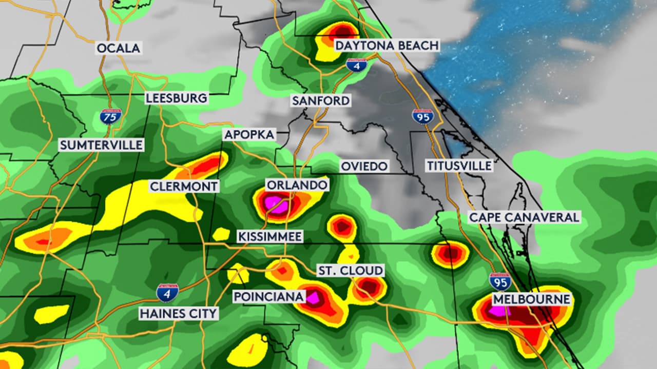 Tormentas de esta tarde pueden dejar fuertes lluvias y vientos de 60 mph en Florida Central 