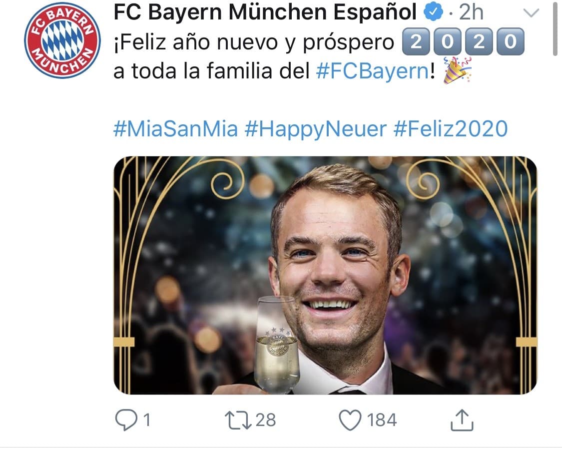 Jugadores entrenadores y clubes desean un gran 2020 a todos sus aficionados.