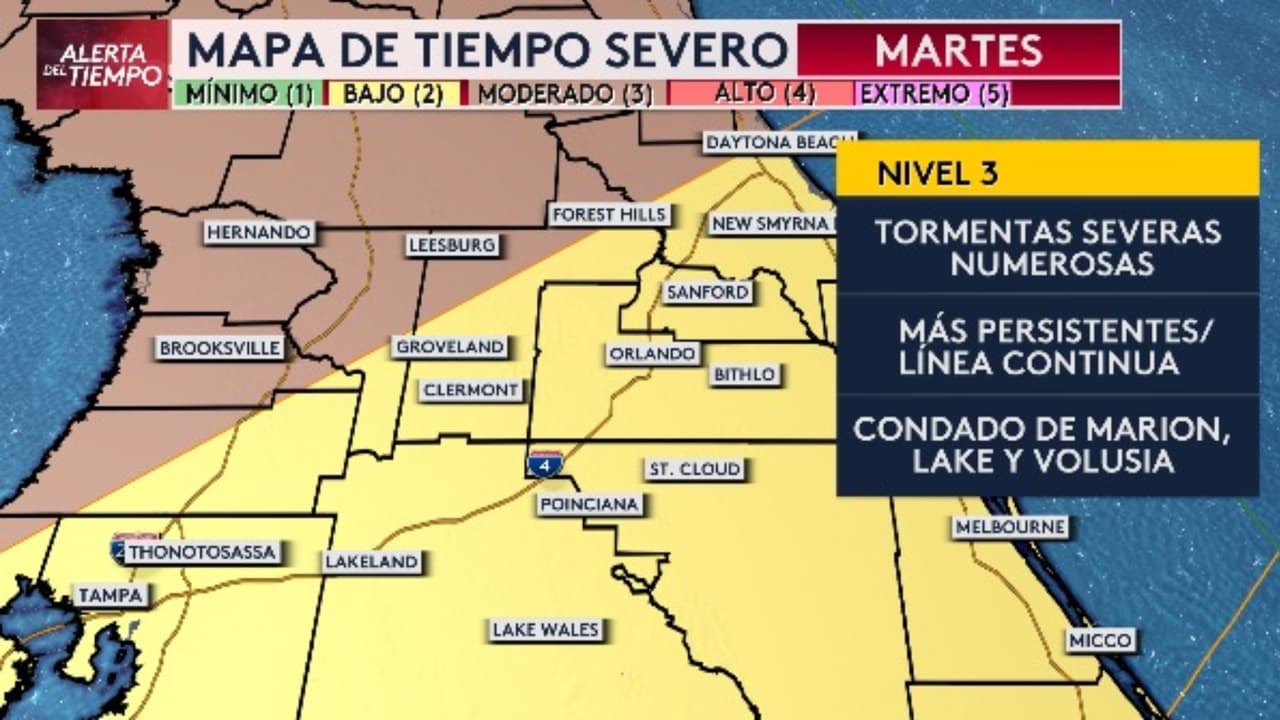 Fuertes tormentas y posibles tornados se acercan a Florida Central

