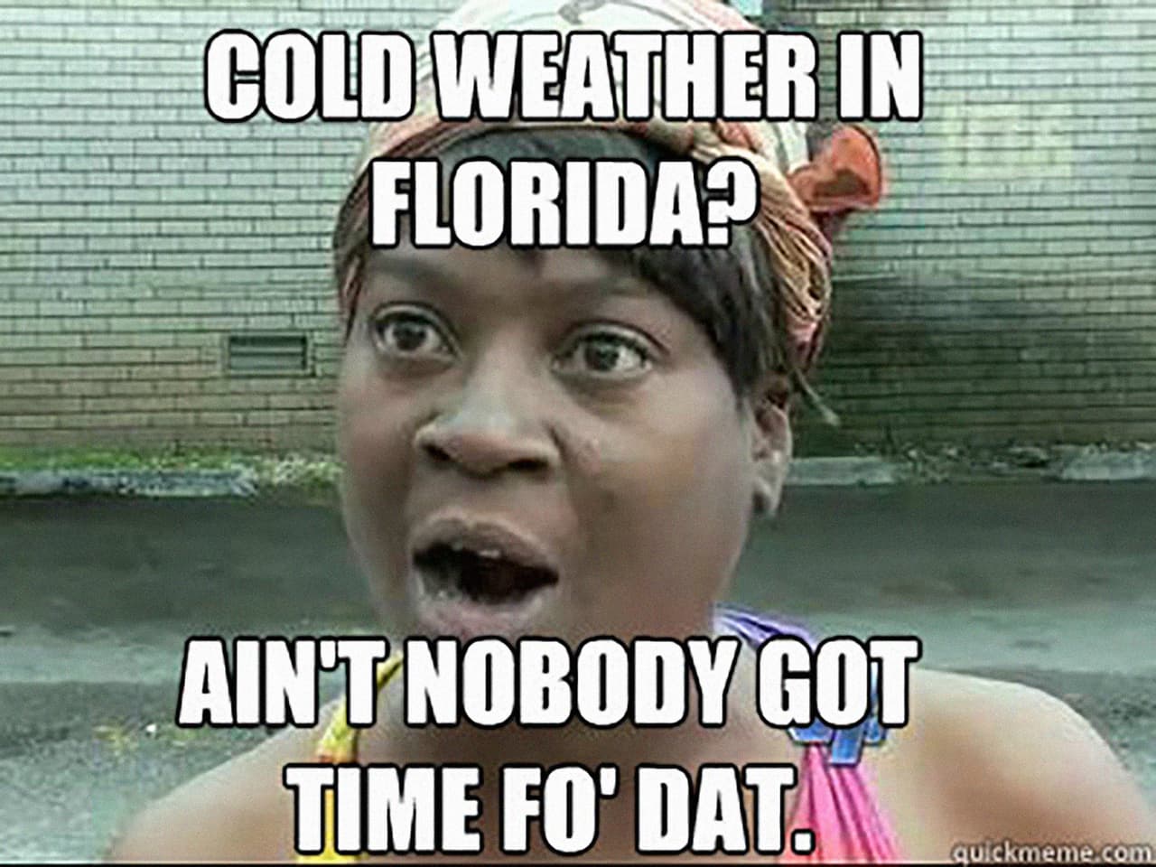 "¿Clima frío en Florida? ¡Nadie tiene tiempo para eso!"