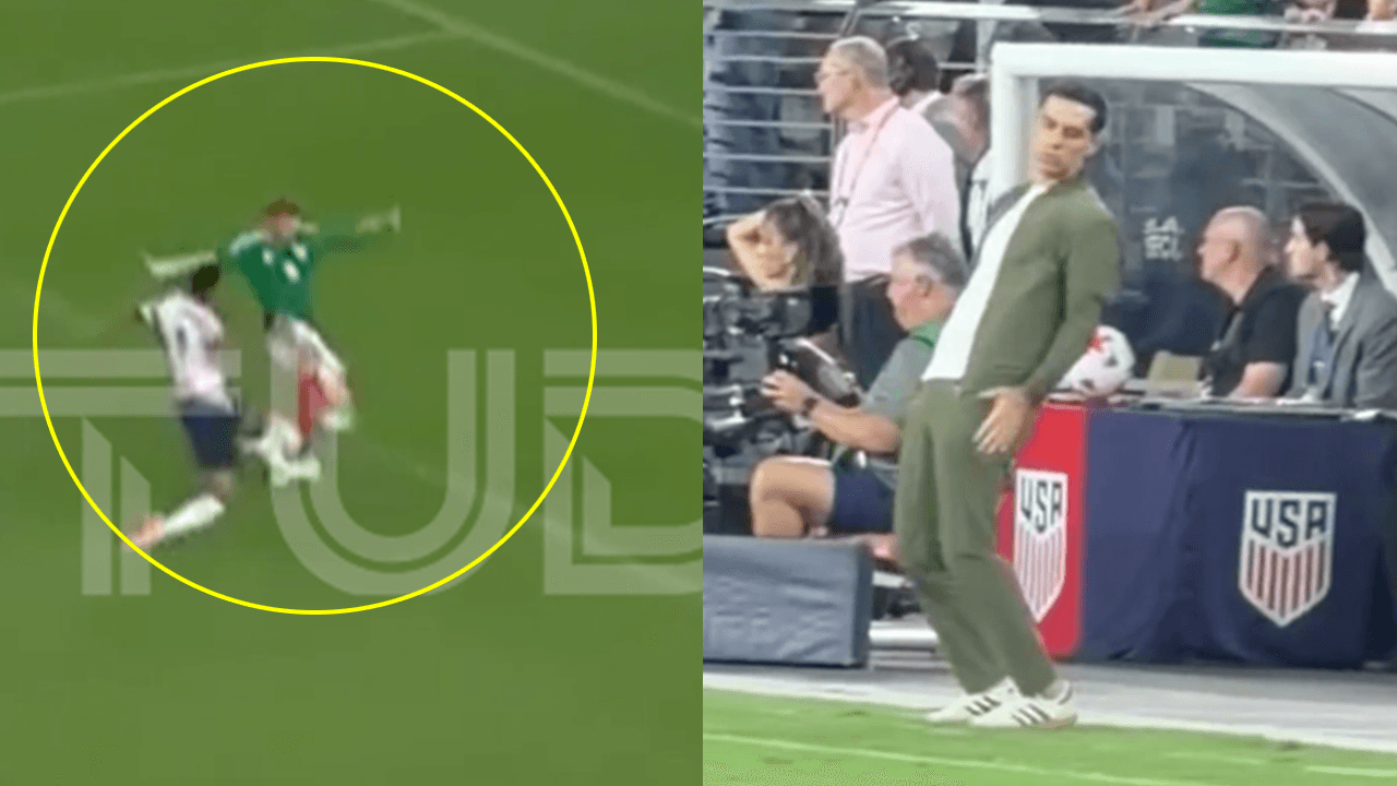 ¡Rafa Márquez se enoja por la falla de Santiago Giménez!