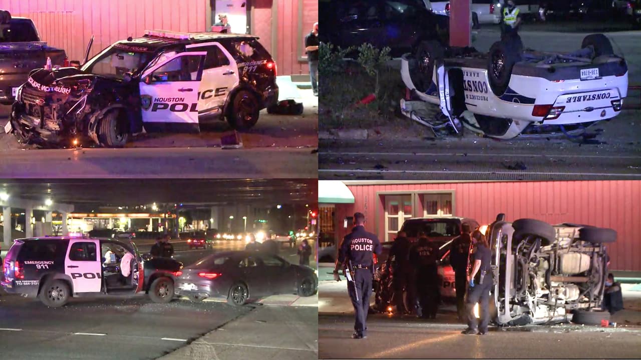 Se accidentan tres patrullas policiacas en el área de Houston en menos de dos días