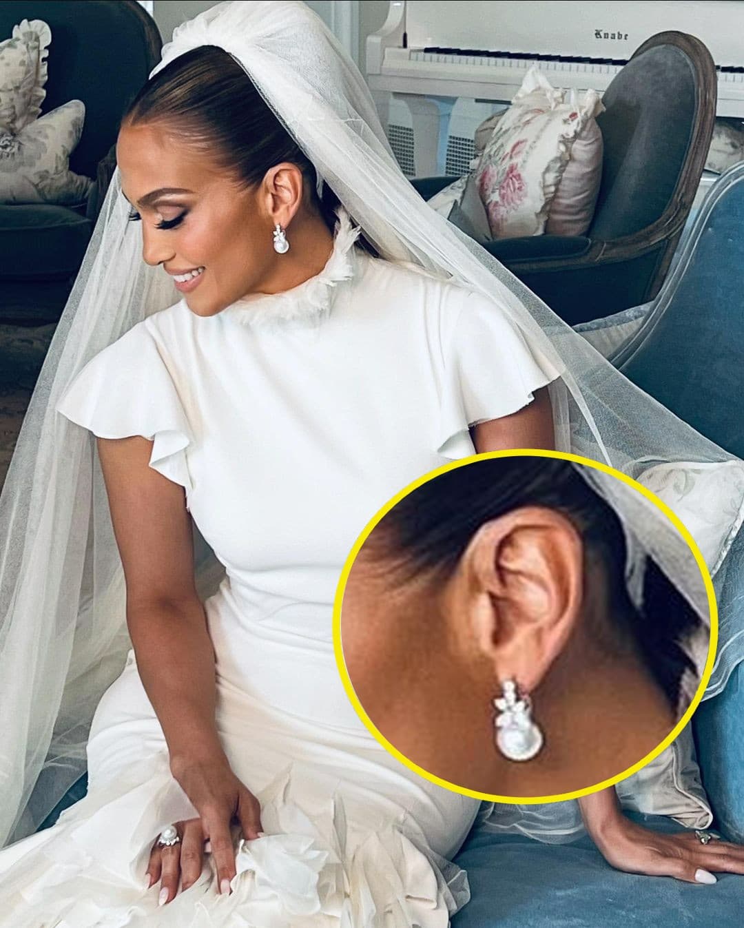 Ese diseño lo complementó con aretes de diamantes y perlas blancas cultivadas en el mar del Sur engarzadas en platino valuados en 
<b>53 mil dólares</b>.
<br>