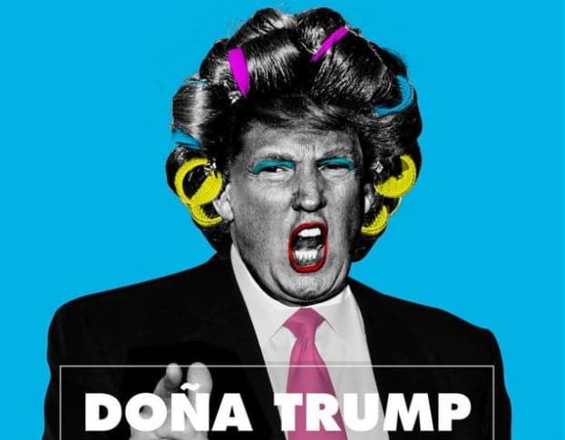 Artista hispano crea a "Doña Trump" con rolos