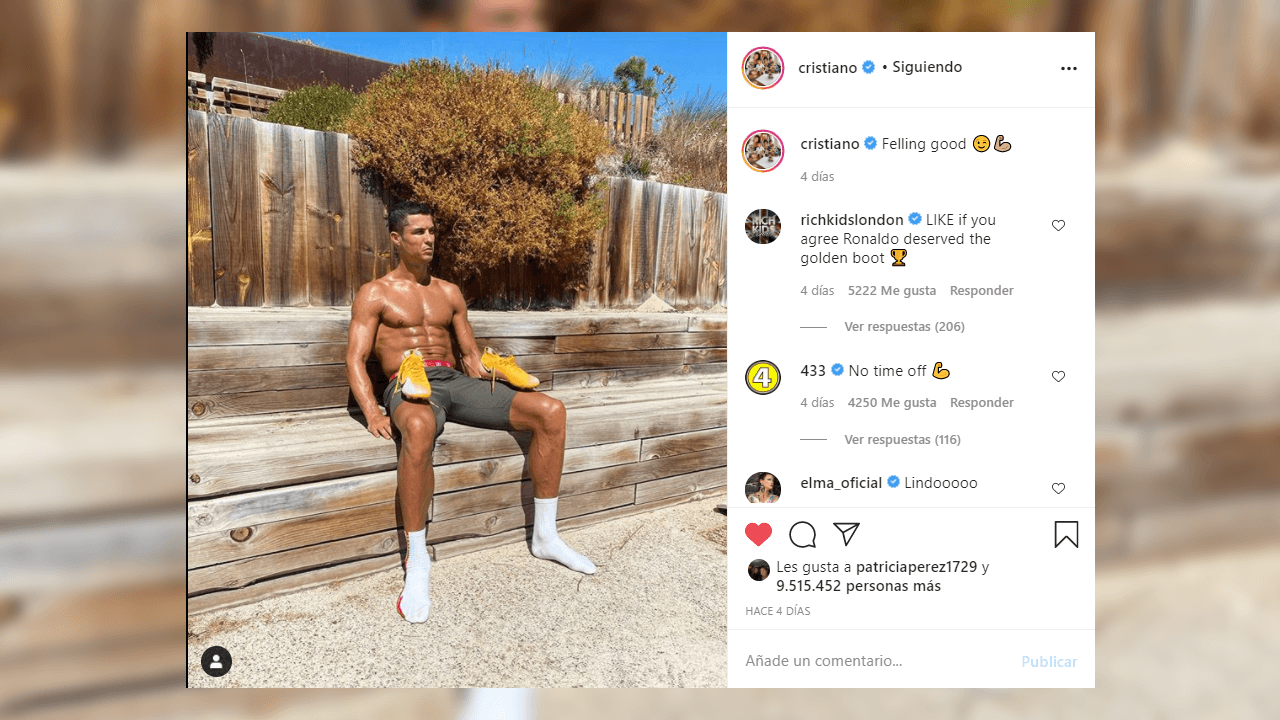 CR7 y su six pack tomando el sol