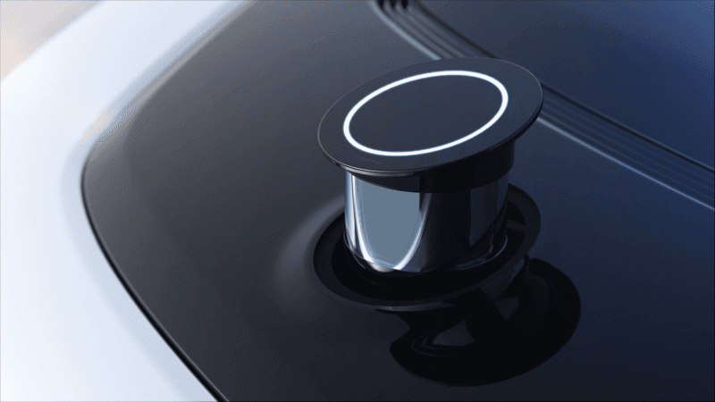 Aquí, otro de los sensores externos que Faraday Future le instaló al FF 91, en un plano cercano.