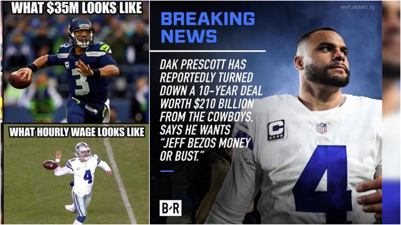 Así atacan los memes al QB de Dallas Cowboys sobre el contrato millonario que desea.