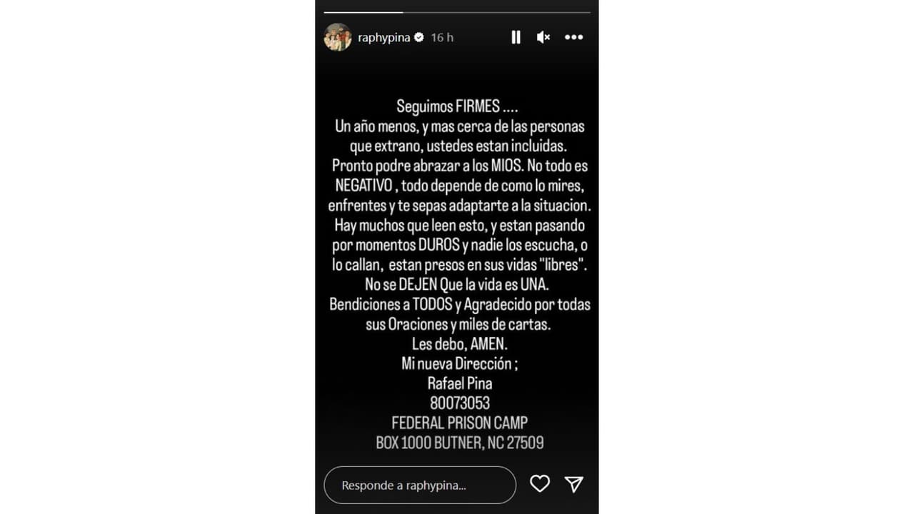 Raphy Pina subió este mensaje.