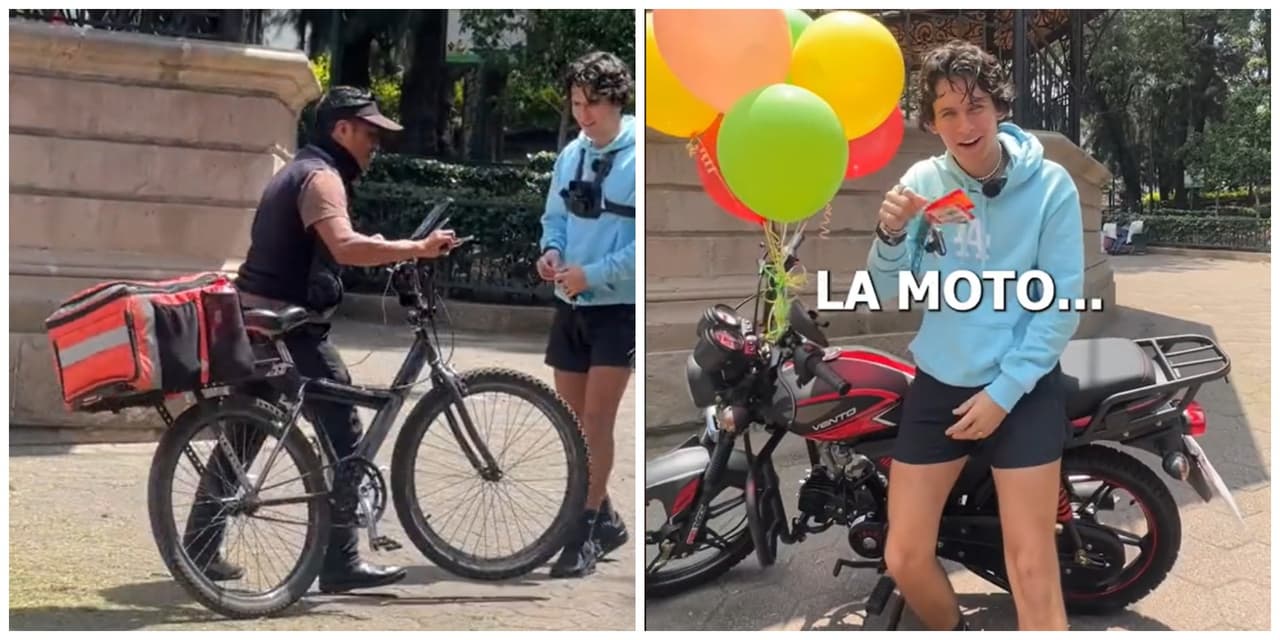 Tiktoker hace competir a repartidores de comida sin que ellos sepan: regala moto al ganador