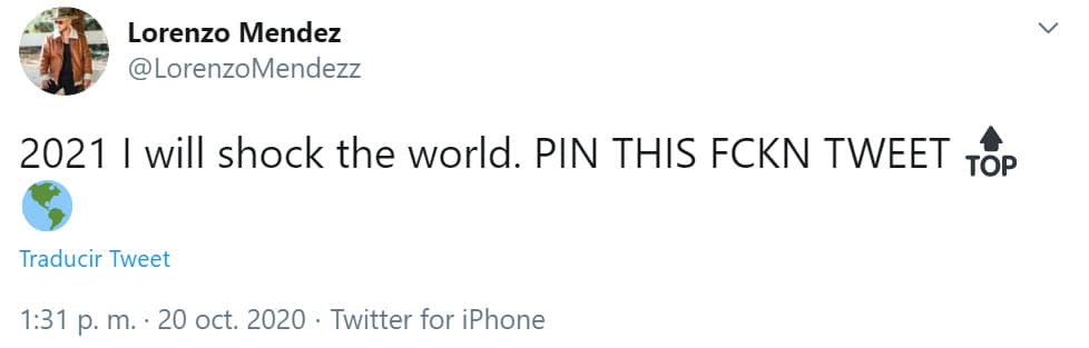 Más tarde, advirtió en la misma red social: "
<b>Sorprenderé al mundo en 2021</b>".
<b> </b>
<br>