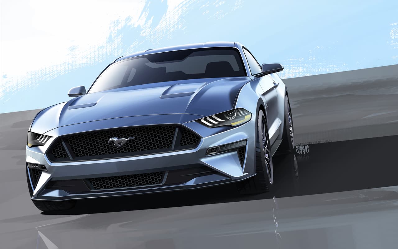 Las líneas básicas del diseño de la sexta generación del Mustang permanecen inalteradas en la actualización de 2018. Sin embargo la altura más baja del capó hace maravillas para el dinamismo visual del modelo.