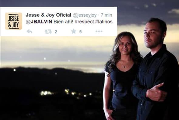 Jesse & Joy se unió a las muestras de apoyo del colombiano.