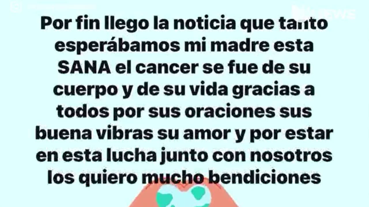 Luis Ángel 'El Flaco' dio a conocer con este mensaje que su madre ya no tenía cáncer en noviembre de 2022.