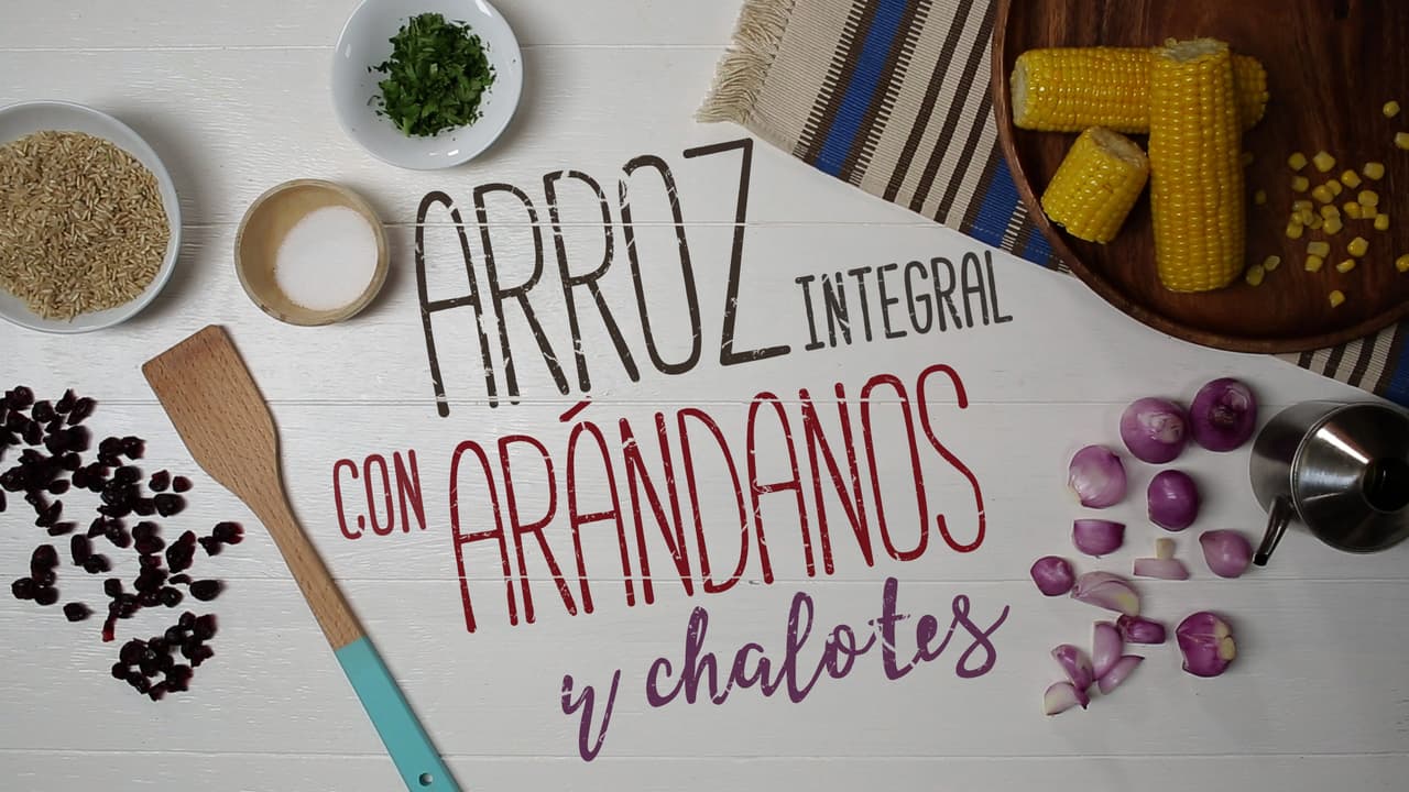 Arroz integral con arándanos y chalotes
