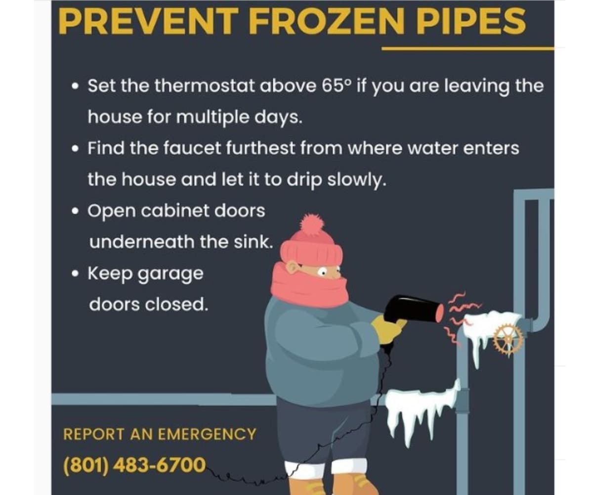 El Departamento de Servicios Públicos de Salt Lake City da unos sencillos consejos que podrían funcionar para que los hogares puedan tener agua durante estos días.