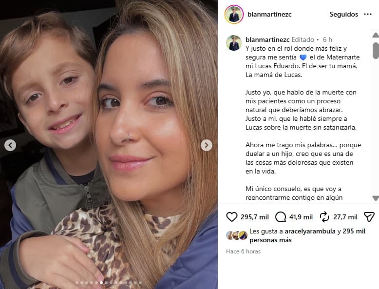 Mamá de Lucas Gámez le dedicó conmovedoras palabras tras su muerte.