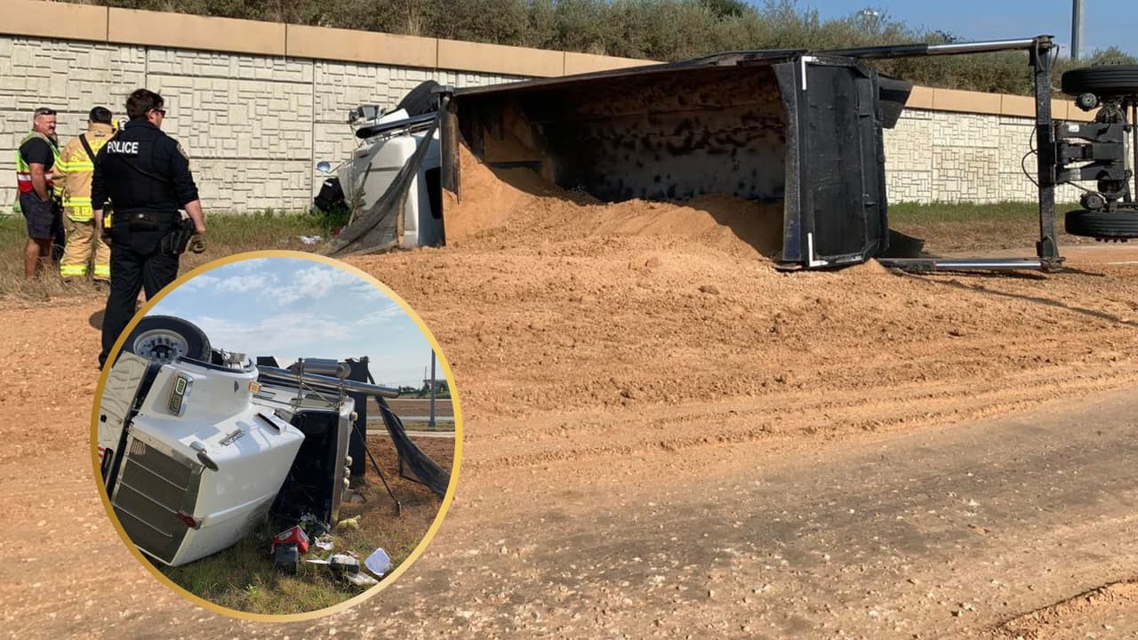 Camión se vuelca y derrama carga en carretera de Pflugerville; hay tránsito afectado