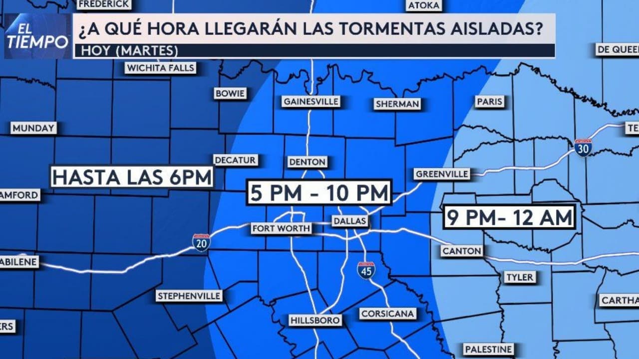 Este es el horario de las tormentas severas en el norte de Texas-