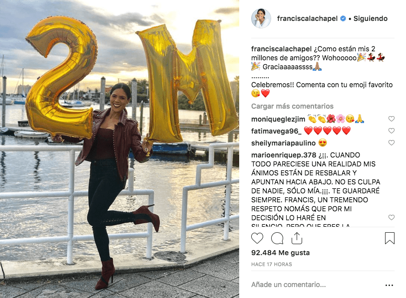 La presentadora de Despierta América publicó una fotografía en la que posa con dos globos dorados en los que se lee "2 M". Una imagen de celebración que terminó por sembrar la duda de si la dominicana estaba esperando un bebé.
