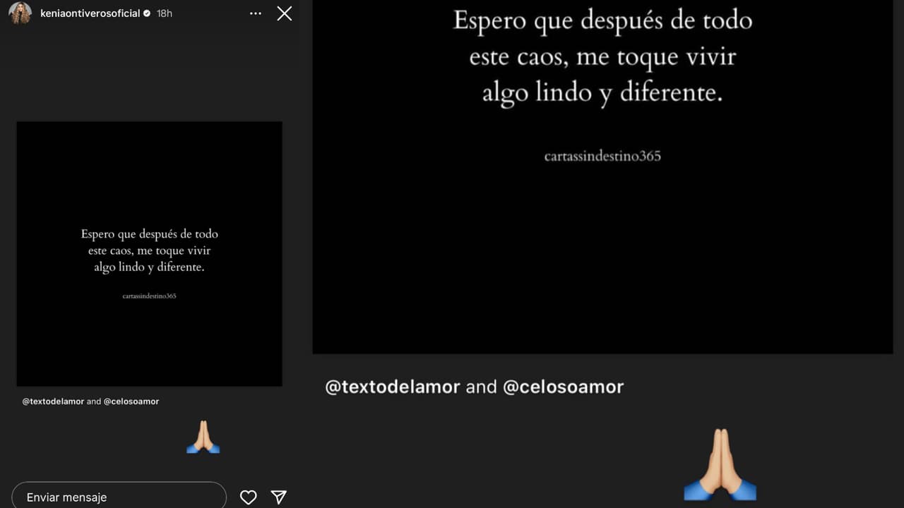 En este mensaje, Kenia Ontiveros agregó el emoticono de las manos en posición de oración.