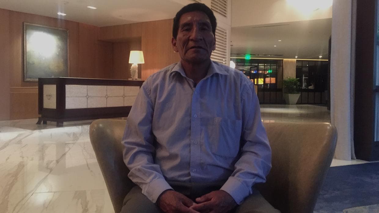 Teófilo Baltazar Cerro was left widowed and with seven children after a stray bullet killed his wife. Lorena Arroyo