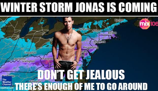 Muchos usuarios compararon a la tormenta Jonas con los hermanos Jonas: Nick, Joe y Kevin.