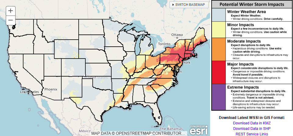 La tormenta invernal avanza este domingo a través de múltiples estados, desplazándose por regiones clave del país.