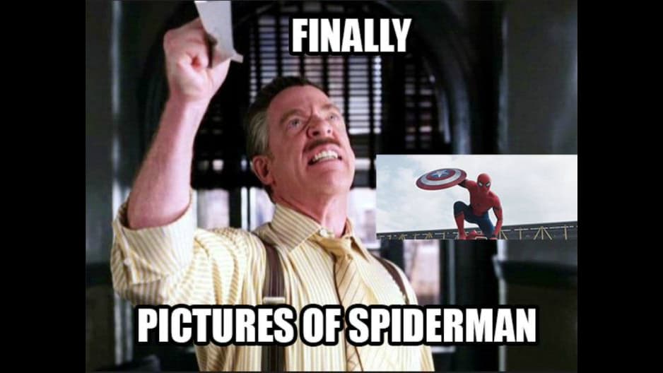 Comparte tu meme favorito utilizando los hashtags #SpiderMan #CivilWar #KQ105