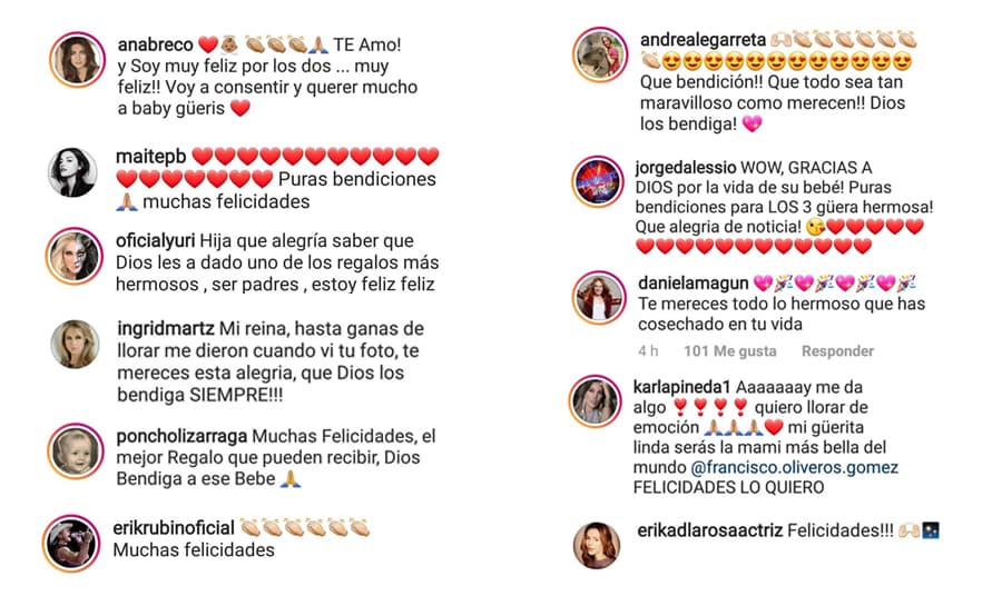 Entre ellos algunos amigos famosos como Ana Brenda Contreras, Yuri, Maite Perroni, Andrea Legarreta, Erick Rubín, entre otros.
<br>