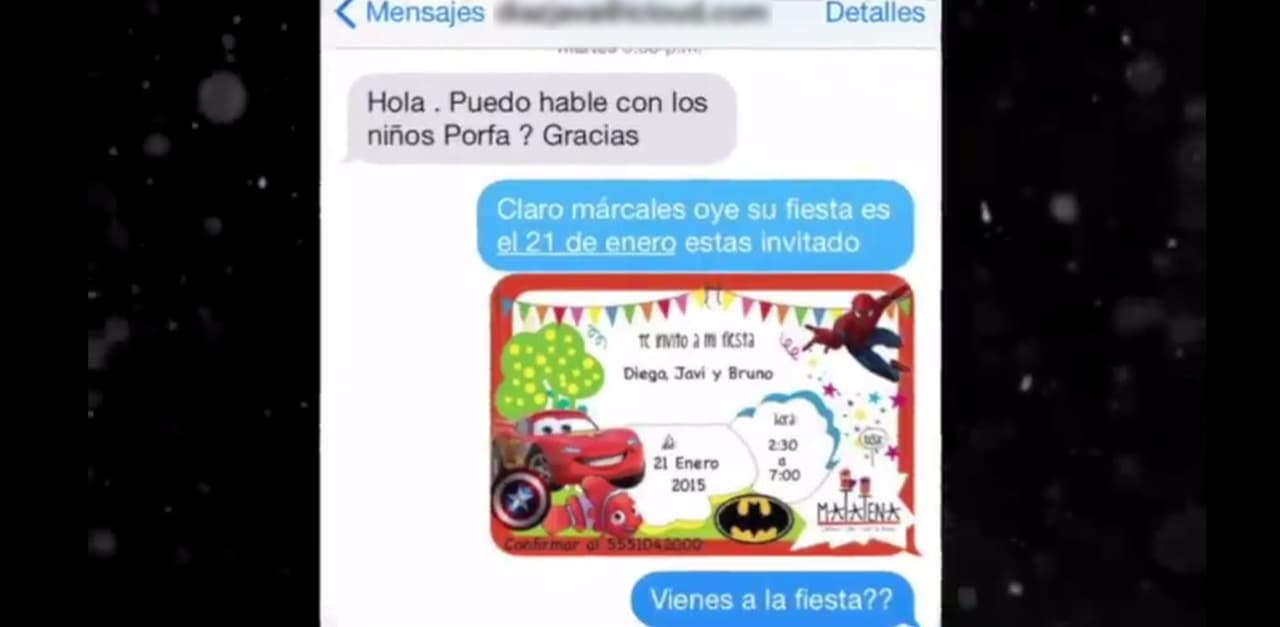 En otra de las pruebas de Inés, lo invita a la fiesta de cumpleaños de los trillizos Bruno, Javier y Diego.